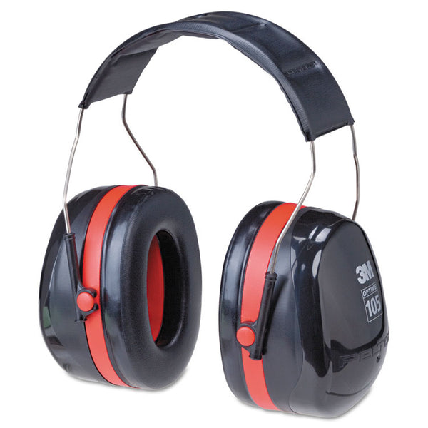 3M™ PELTOR OPTIME 105 High Performance Ear Muffs H10A, 30 dB NRR, Black/Red (MMMH10A)