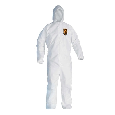 Kimberly-Clark KleenGuard™ A20 Breathable Particle Protection Coveralls, White, X-Large, ZF, EBWAH (412-49114) 24 EA / CA