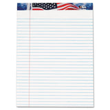 TOPS™ American Pride Writing Pad, Wide/Legal Rule, Red/White/Blue Headband, 50 White 8.5 x 11.75 Sheets, 12/Pack (TOP75111) Pack of 12