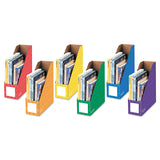 Bankers Box® Extra-Wide Cardboard Magazine File, 4.25 x 11.38 x 12.88, Assorted, 6/Pack (FEL3381901) Pack of 6