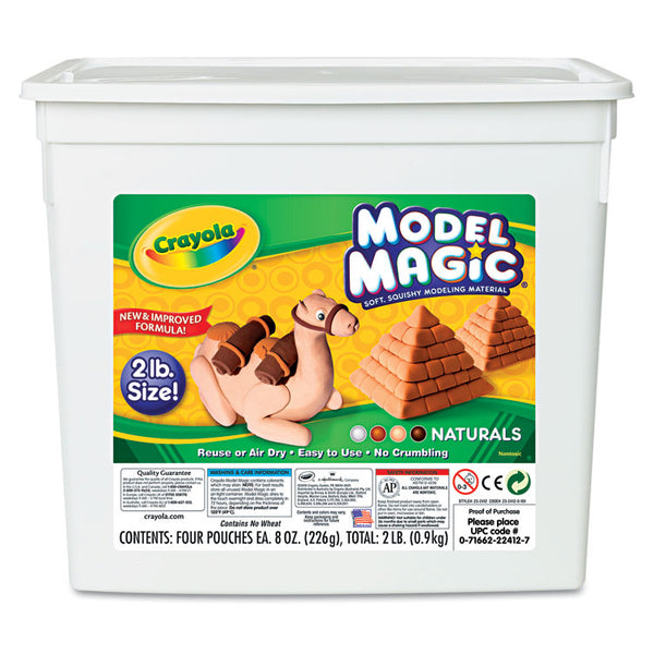 Crayola® Model Magic Modeling Compound, 8 oz Packs, 4 Packs, Assorted Natural Colors, 2 lbs (CYO232412) Each