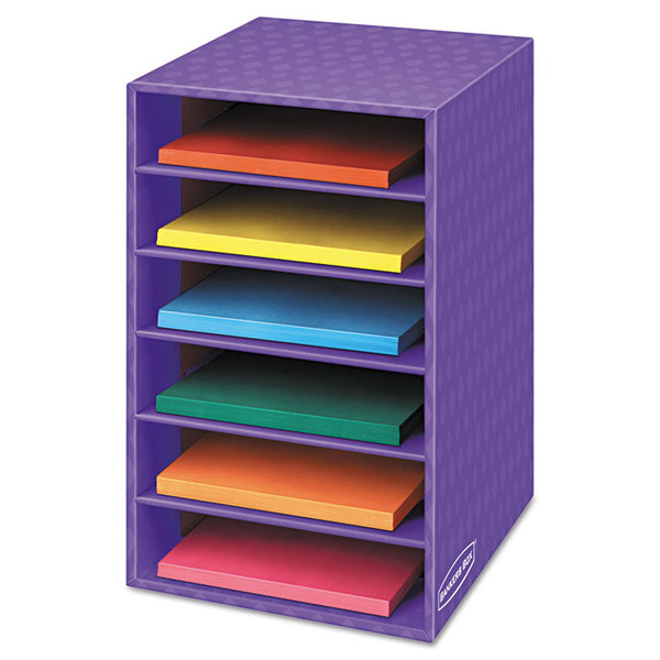 Bankers Box® Vertical Classroom Organizer, 6 Shelves, 11.88 x 13.25 x 18, Purple (FEL3381201)
