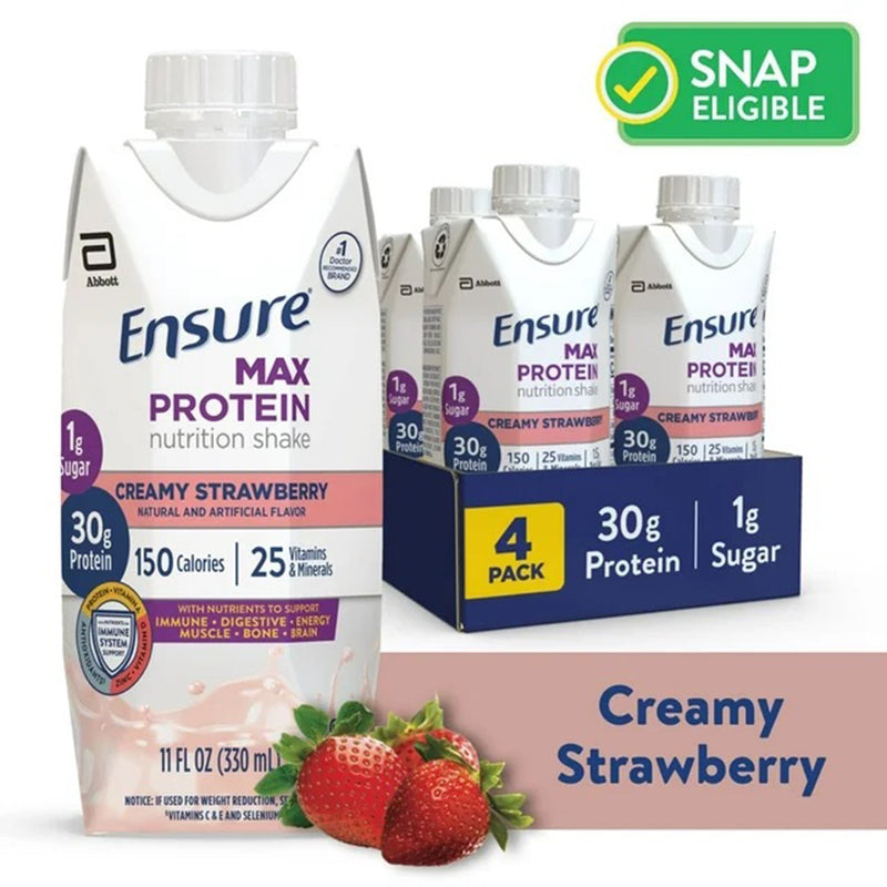 Ensure® Max Protein Nutrition Shake Oral Supplement Creamy Strawberry Flavor Liquid 11 oz. Reclosable Carton (1197423_EA) 1/EA