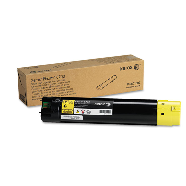 Xerox® 106R01509 High-Yield Toner, 12,000 Page-Yield, Yellow (XER106R01509) Each