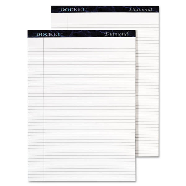 TOPS™ Docket Diamond Ruled Pads, Wide/Legal Rule, 50 White 8.5 x 11.75 Sheets, 2/Box (TOP63975)