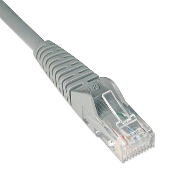 Tripp Lite by Eaton Cat6 Gigabit Snagless Molded Patch Cable, RJ45 (M/M), 1 ft., Gray (TRPN201001GY) Each
