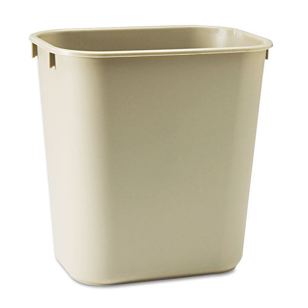 Rubbermaid® Commercial Deskside Plastic Wastebasket, 3.5 gal, Plastic, Beige (RCP295500BG) Each