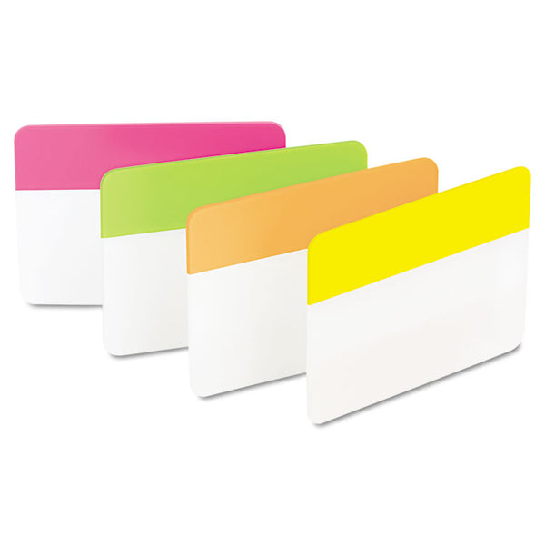 Post-it® Tabs Solid Color Tabs, 1/5-Cut, Assorted Bright Colors, 2" Wide, 24/Pack (MMM686PLOY) Pack of 24