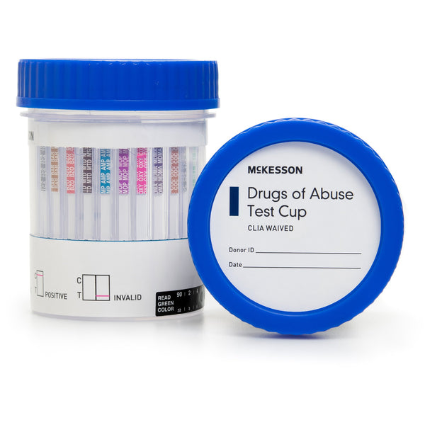 McKesson Drugs of Abuse Test Kit AMP, BAR, BZO, COC, mAMP/MET, MDMA, MOP300, MTD, OXY, PCP, TCA, THC (OX, pH, SG) 25 Tests CLIA Waived (1101520_CS) 100/CS