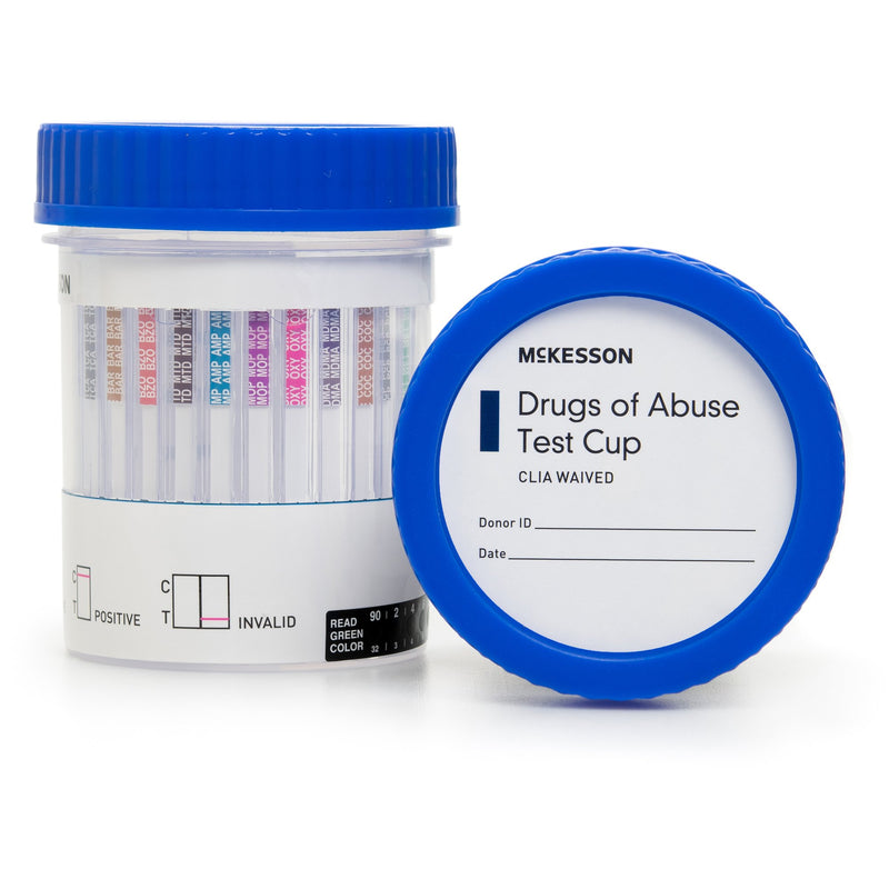 McKesson Drugs of Abuse Test Kit AMP, BAR, BZO, COC, mAMP/MET, MDMA, MOP300, MTD, OXY, PCP, TCA, THC (OX, pH, SG) 25 Tests CLIA Waived (1101520_CS) 100/CS