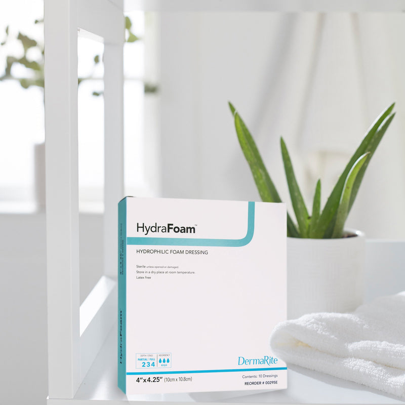 HydraFoam™ Foam Dressing 4 X 4-1/4 Inch Without Border Waterproof Backing Nonadhesive Rectangle Sterile (719722_BX) 10/BX