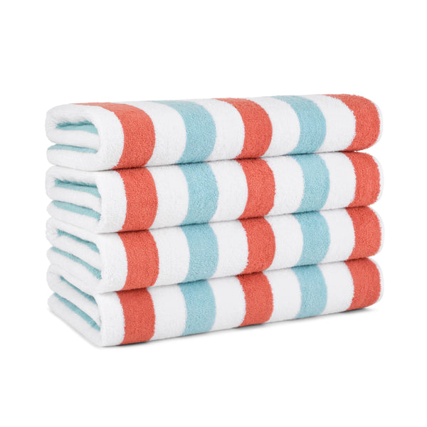 Arkwright Home Cabo Cabana Beach Towel 30x70 Orange/Blue (4/Pack) (PNP-CABOCABANA-ORBL) 4/PK