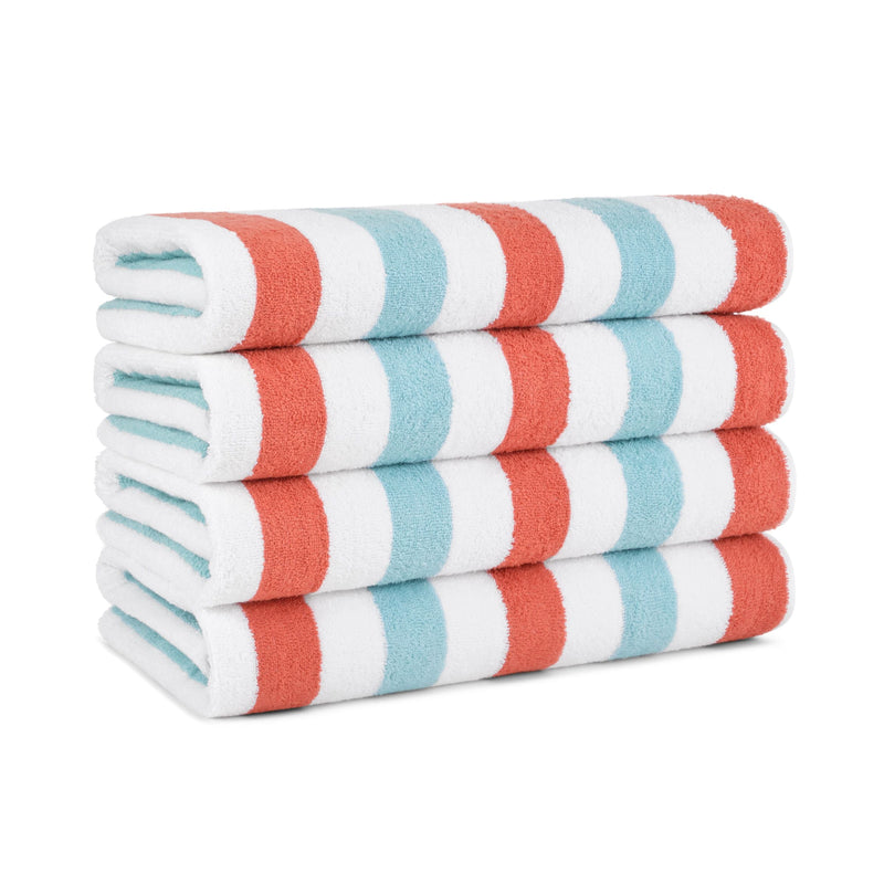 Arkwright Home Cabo Cabana Beach Towel 30x70 Orange/Blue (4/Pack) (PNP-CABOCABANA-ORBL) 4/PK