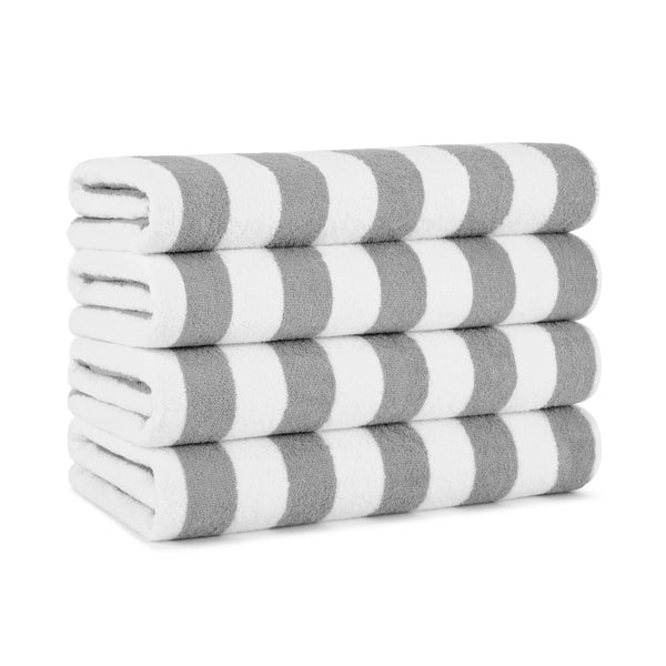 Arkwright Home California Cabana Beach Towel 30x70 Gray (4/Pack) (PNP-CABANA-GY) 4/PK