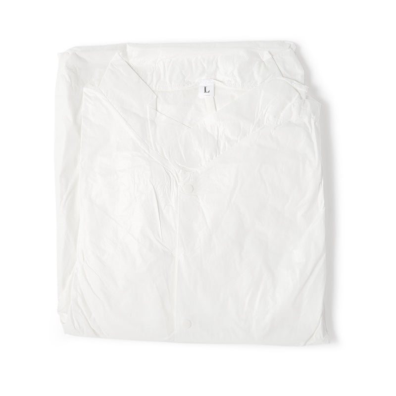 Contec® CritiGear™ Cleanroom Lab Coat White Large Knee Length Microporous Fabric Disposable (1128928_BG) 10/BG