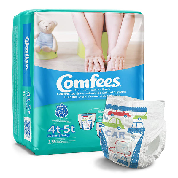 Comfees® Male Toddler Training Pants Pull On with Tear Away Seams Size 4T to 5T Disposable Moderate Absorbency (907039_CS) 114/CS