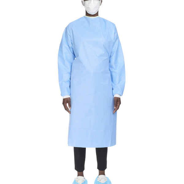 ULTRA Non-Reinforced Surgical Gown with Towel Large Blue Sterile AAMI Level 3 Disposable (217165_CS) 32/CS