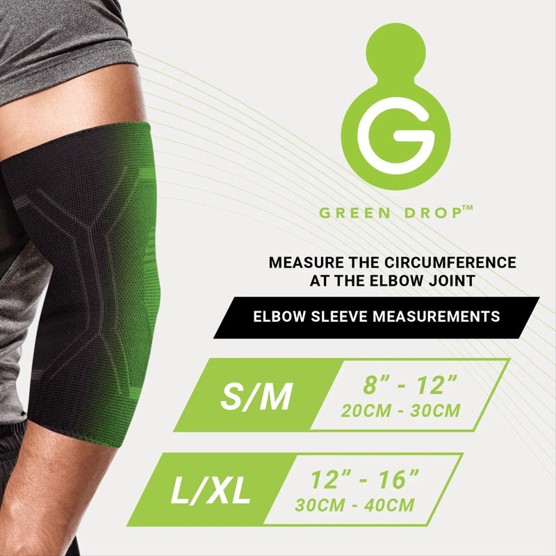 Green Drop™ Elbow Support Large / X-Large Pull-On Sleeve Left or Right Elbow 12 to 16 Inch Elbow Circumference Black (1230635_EA) 1/EA