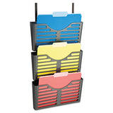 Officemate VerticalMate Cubicle Wall File Pocket, 3 Sections, Letter Size, 13.5" x 6" x 28", Charcoal, 3/Pack (OIC29314) Pack of 3
