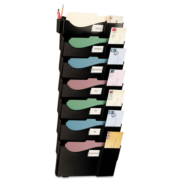 Officemate Grande Central Filing System, 7 Sections, Legal/Letter Size, 16.63" x 4.75" x 38.25", Black, 7/Pack (OIC21726) Each
