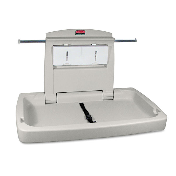 Rubbermaid® Commercial Sturdy Station 2 Baby Changing Table, 33.5 x 21.5, Platinum (RCP781888)