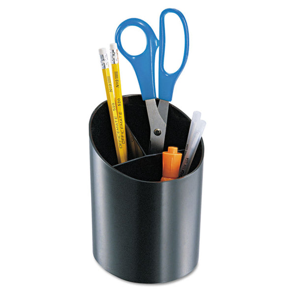 Officemate Recycled Big Pencil Cup, Plastic, 4.25 x 4.5 x 5.75, Black (OIC26042) Each