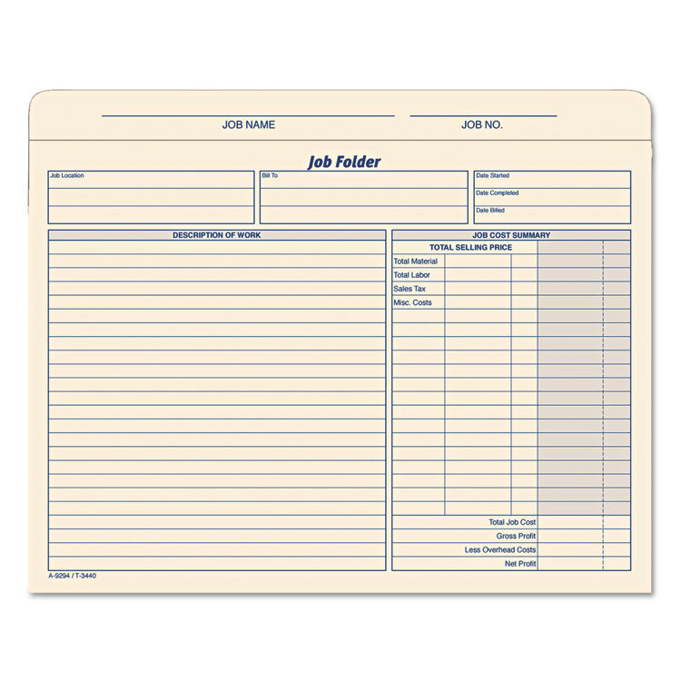 TOPS™ Job Folder, Straight Tabs, Letter Size, Manila, 20/Pack (TOP3440)