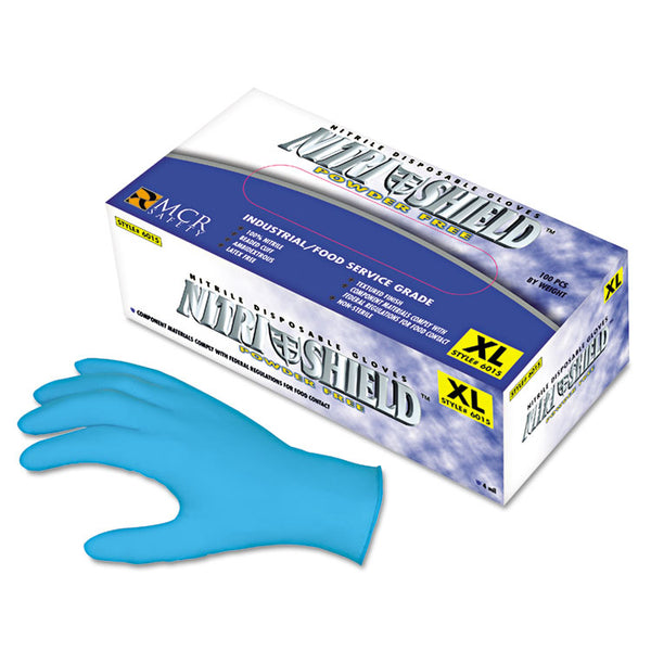 MCR™ Safety Disposable Nitrile Gloves, Large, 4 mil, Powder-Free, 100/Box (MPG6015L)