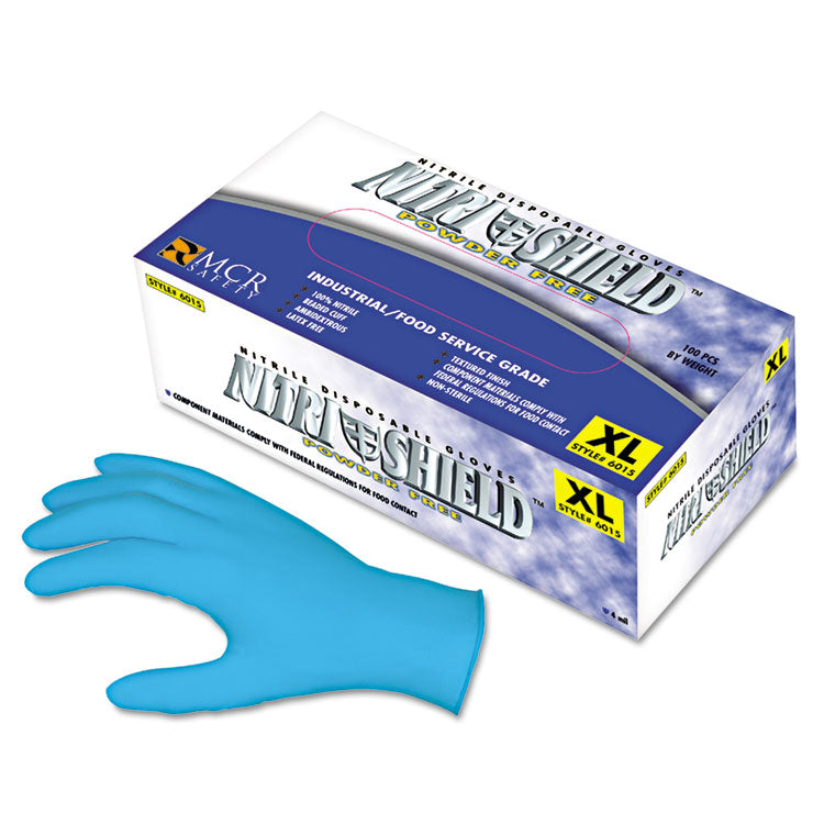 MCR™ Safety Disposable Nitrile Gloves, Large, 4 mil, Powder-Free, 100/Box (MPG6015L)