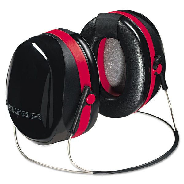 3M™ E-A-R Peltor OPTIME 105 Behind-The-Head Earmuffs, 29 dB NRR, Red/Black (MMMH10B)
