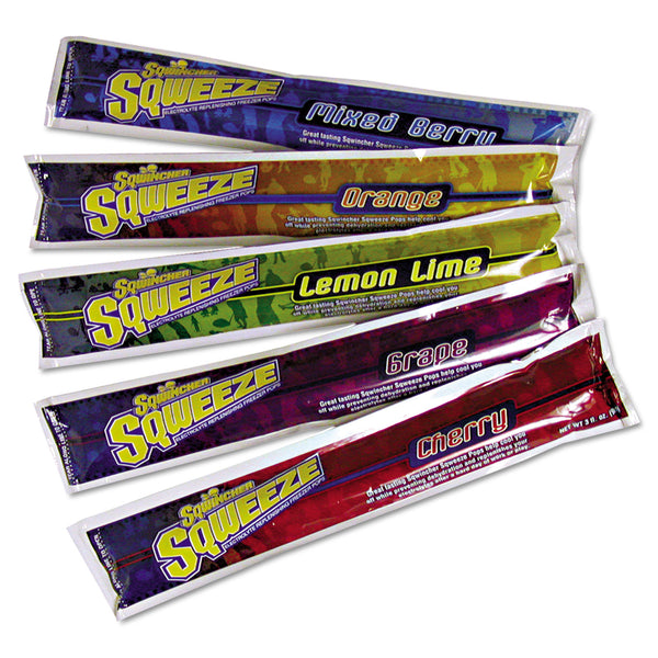 Sqweeze Freeze Pops, Assorted Flavors, 3 oz Packets, 150/Carton (SQW159200201) Case of 150