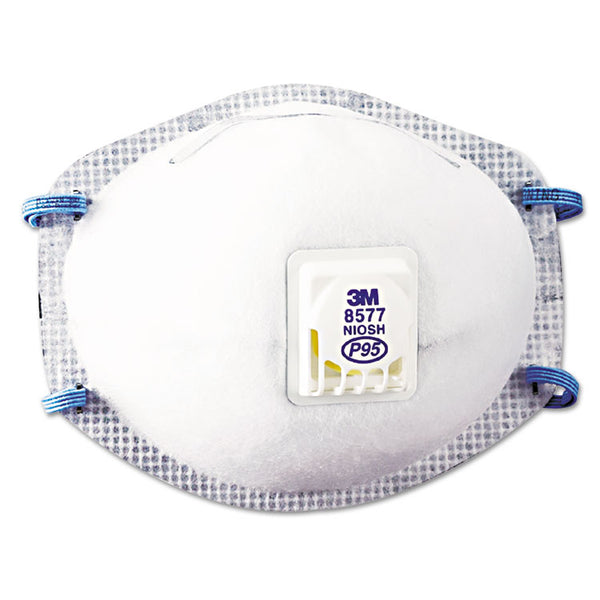 3M™ Particulate Respirator 8577, P95, One Size Fits All, 10/Box (MMM8577)