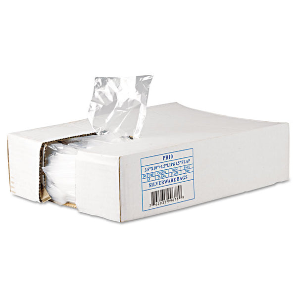 Inteplast Group Silverware Bags, 0.7 mil, 3.5" x 1.5", Clear, 2,000/Carton (IBSPB10)
