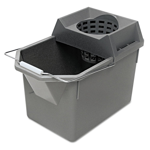 Rubbermaid® Commercial Pail/Strainer Combination, 15 qt, Steel Gray (RCP6194STL) Each