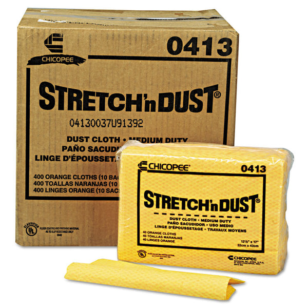 Chix® Stretch 'n Dust Cloths, 12.6 x 17, Yellow, 40/Pack, 10 Packs/Carton (CHI0413) 10 packs of 40