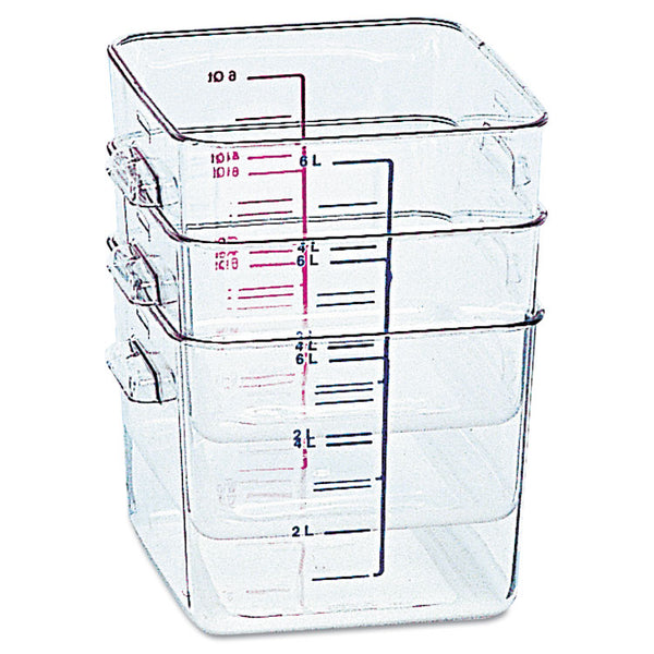 Rubbermaid® Commercial SpaceSaver Square Containers, 2 qt, 8.8 x 8.75 x 2.7, Clear, Plastic (RCP6302CLE)