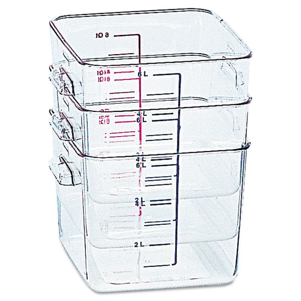 Rubbermaid® Commercial SpaceSaver Square Containers, 2 qt, 8.8 x 8.75 x 2.7, Clear, Plastic (RCP6302CLE) Each