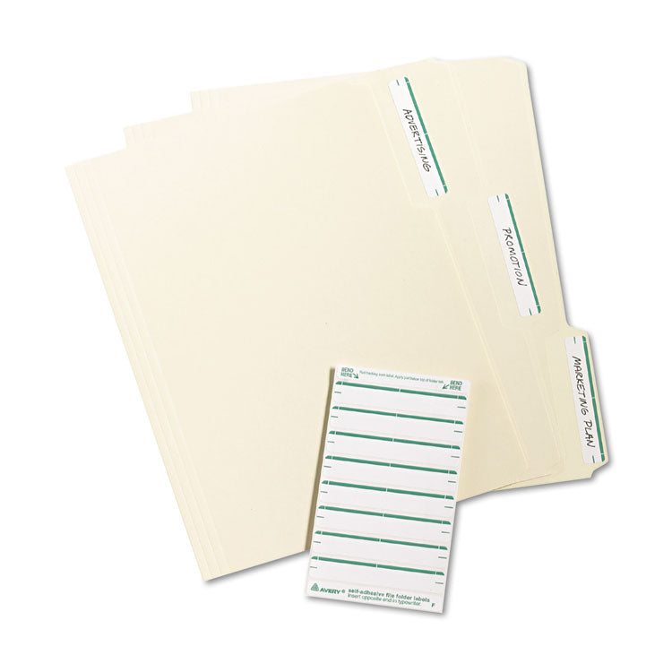 Avery® Printable 4" x 6" - Permanent File Folder Labels, 0.69 x 3.44, White, 7/Sheet, 36 Sheets/Pack, (5203) (AVE05203) Pack of 252