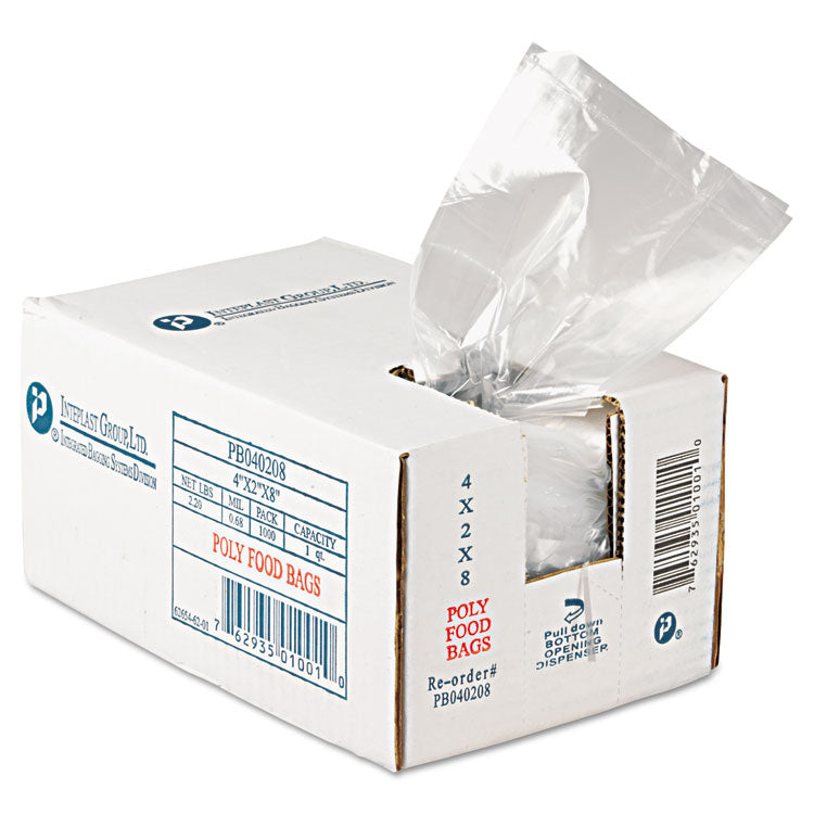 Inteplast Group Food Bags, 16 oz, 0.68 mil, 4" x 8", Clear, 1,000/Carton (IBSPB040208)