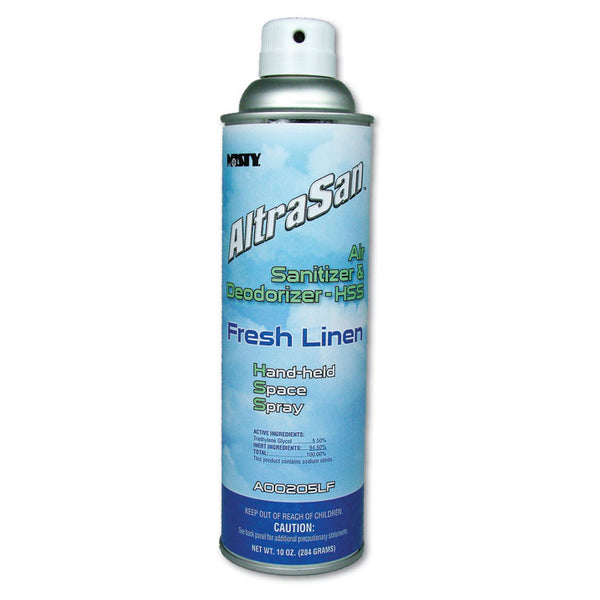 Misty® Handheld Air Sanitizer/Deodorizer, Fresh Linen, 10 oz Aerosol Spray, 12/Carton (AMR1037236)