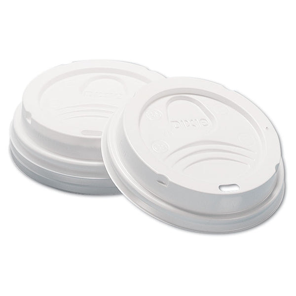 Dixie® Dome Hot Drink Lids, Fits 8 oz Cups, White, 100/Sleeve, 10 Sleeves/Carton (DXED9538)