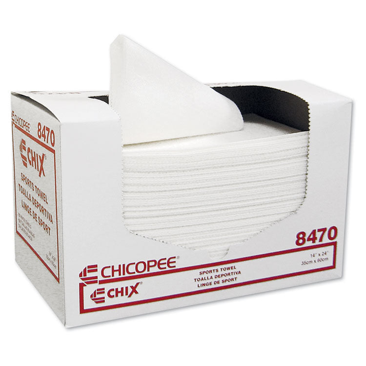 Chix® Sports Towels, 14 x 24, White, 100 Towels/Pack, 6 Packs/Carton (CHI8470) 6 Packs of 100