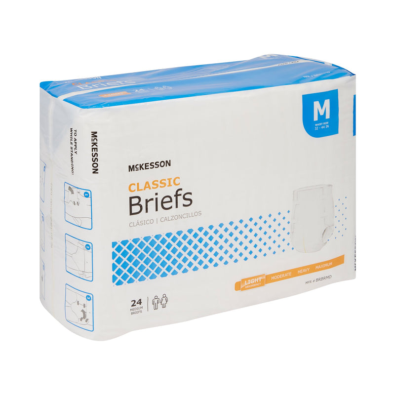 McKesson Classic Unisex Adult Incontinence Brief Medium Disposable Light Absorbency (973142_CS) 96/CS