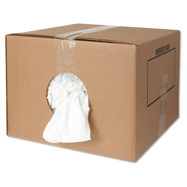 HOSPECO® New Bleached White T-Shirt Rags, 25 Pounds/Bag (HOS45525)