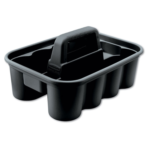 Rubbermaid® Commercial Commercial Deluxe Carry Caddy, Eight Compartments, 15 x 7.4, Black (RCP315488BLA)