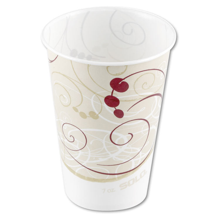 SOLO® Symphony Design Wax-Coated Paper Cold Cups, 7 oz, Beige/White, 100/Sleeve, 20 Sleeves/Carton (SCCR7NSYM)