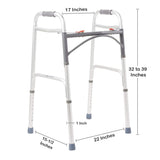 McKesson Dual Release Folding Walker Adjustable Height Aluminum Frame 350 lbs. Weight Capacity 32 to 39 Inch Height (1088076_CS) 1/CS