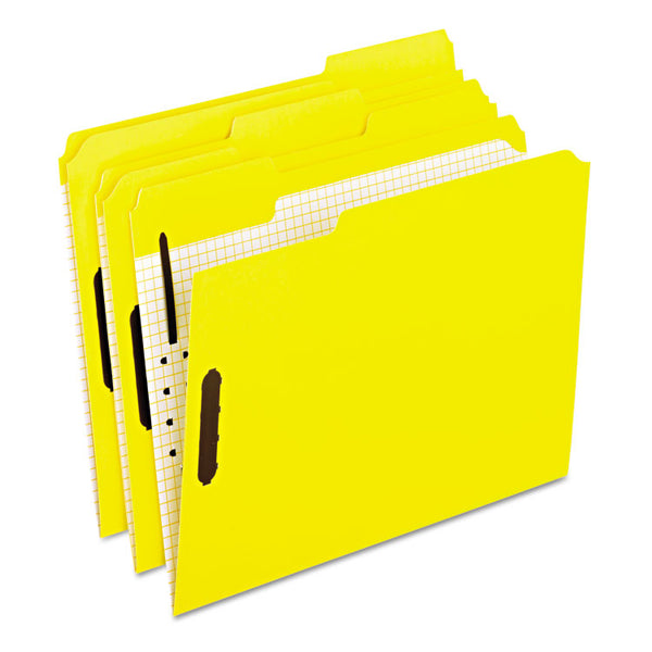 Pendaflex® Colored Classification Folders with Embossed Fasteners, 2 Fasteners, Letter Size, Yellow Exterior, 50/Box (PFX21309)