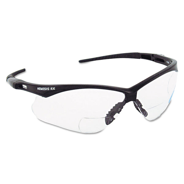 KleenGuard™ V60 Nemesis Rx Reader Safety Glasses, Black Frame, Clear Lens, +1.0 Diopter Strength (ANS28618) Each