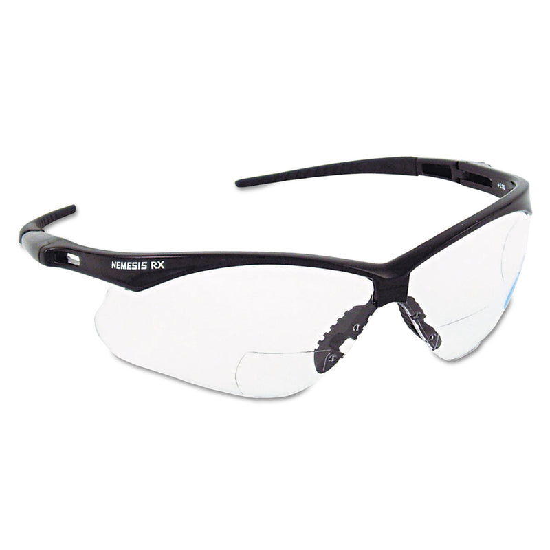 KleenGuard™ V60 Nemesis Rx Reader Safety Glasses, Black Frame, Clear Lens, +1.0 Diopter Strength (ANS28618) Each